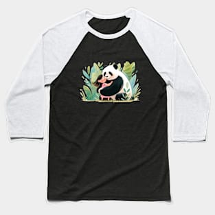 Cute Giant Panda Animal Loving Cuddle Embrace Children Kid Tenderness Baseball T-Shirt